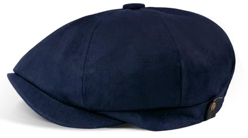 MEGAVOW Schirmmütze Damen Herren Baskenmütze Barett, 8 Panel Fischgräten Retro Schiebermütze Schlägermütze Gatsby Newsboy Flat Cap, Größe 55-59cm