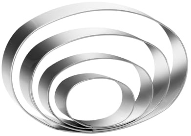 Oval Cookie Cutter Set Large - 5 Inch, 4 Inch, 3 Inch, 2 Inch - Geometric Cookie Cutters Shapes Molds - Stainless Steel Homemade Oval Biscuit Treats Cutter…