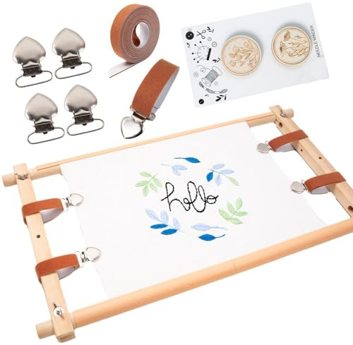 Cadre De Défilement De Broderie, Support De Défilement De Tapisserie De Broderie Au Point De Croix En Bois, Cadre De Broderie Avec Clips, Outil De Broderie Mains Libres Pour Couture Et L'aiguille