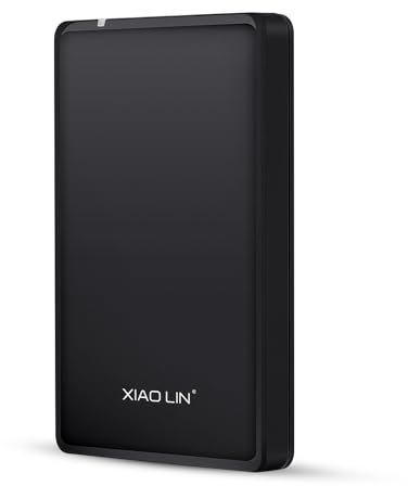XIAO LIN Disco Duro Externo Portátil, 2,5 Pulgadas, USB 3.0, Compatible con PC, Mac, Portátil, Negro (500, GB)