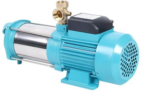 Mermajestic Edelstahl-Kreiselpumpe 4000 L/h Förderleistung, 8 Bar Förderdruck, 35°C Wassertemperatur, 98m Förderhöhe, IP44 Wasserschutz, für Bewässerung, Teich, Garten und Hauswasser