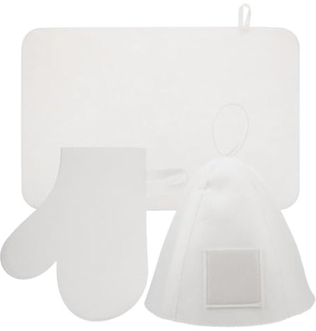 BESPORTBLE 1 Set Sauna Accessories Set Sauna Cap Glove Mat for Men Women Material Comfortable Skin Friendly for Relaxation present Giving