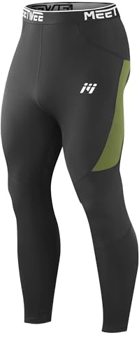 MEETWEE Men's Thermal Pants, Comfortable Long Winter Underwear, Ideal for Ski Underwear, Hiking, and Outdoor Activities. Black