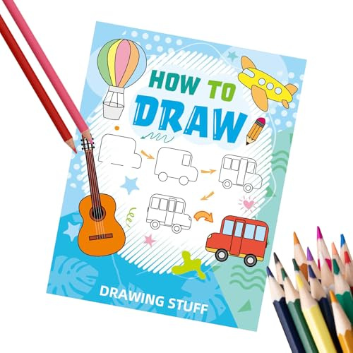 Libro da disegno per bambini – materiali passo-passo, libro da colorare educativo | Compatibile con l'apprendimento passo-passo, per l'educazione precoce, per la promozione della comprensione