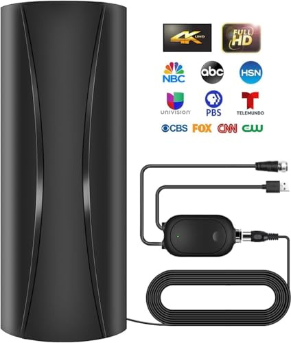 3600+ Miles Range TV Antenna,2026 Strongest Digital TV Antenna Indoor Outdoor with Amplifier Signal Booster, HD Antenna for Local Channels for Smart TV and Old TVs-38ft Coax Cable-Support 8K 4K 1080p