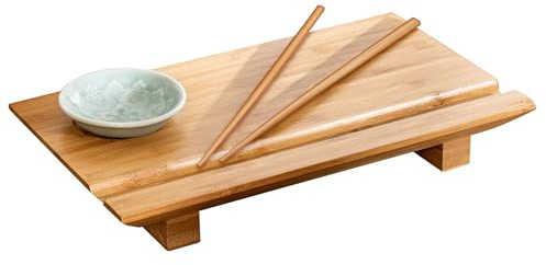 Joyce Chen 55-1106, Bamboo Sushi Board Set, 6-Inch by 10-1/2-Inch