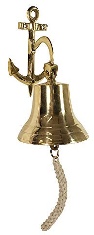 Schiffsglocke Anker Messing Nostalgie Glocke Maritim 14cm