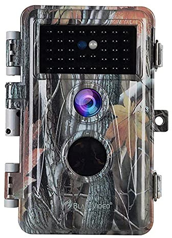 BlazeVideo 48MP Wildkamera Nachtsichtkamera Wildtier Kamera mit 1296P H.264 MPV Video, Bewegungmelder Nachtsicht Zeittraffer, IP66 Wasserdicht und 2,4 Bildschirm