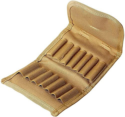 Gexgune Jagd Faltbare Munition Tragetasche Schrotflinte Gewehrkassettenhalter 14 Runde Munitionsschalen Taktische Molle Shell Tasche (Khaki)