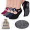 Ozaiic Yoga Socken rutschfeste für Damen für Pilates, Barre, Ballett, Tanz (EUR 35-41, 4 Paar-Schwarz/Navy/Dark Grey/Crimson)