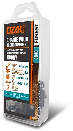 OZAKI - Chaîne Tronçonneuse 3/8 LP - Jauge 1,3 mm (0,50) - Sous Coque Semi-Carré - 53 Entraîneurs - 35 cm