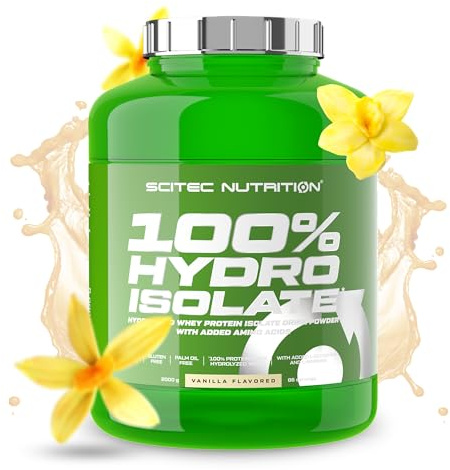 Scitec Nutrition 100% Hydro Isolate – Hydrolyzed Isolate with Glutamine & Arginine – Sugar-Free, Gluten-Free – Post-Workout Recovery, 2000 g, Vanilla