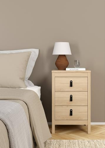 Dmora - Mesita de Noche Mirabelle, cómoda Baja, Mesa de Noche, Estante de Cama, 44 x 38 x 70 cm, Roble