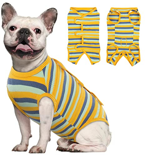 Kuoser Traje de Recuperación para Perros, Mameluco de Recuperación Quirúrgica para Perros Gatos, Body Quirúrgico para Mascotas, Camisa Calmante para Perrito Heridas Abdominales