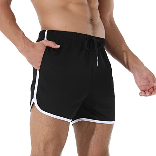 Adigaber Pantalon de Sport Court pour Homme Séchage Rapide Pantalon Court Short de Sport Respirant pour Homme avec Poches Ete Shorts de Sport Homme