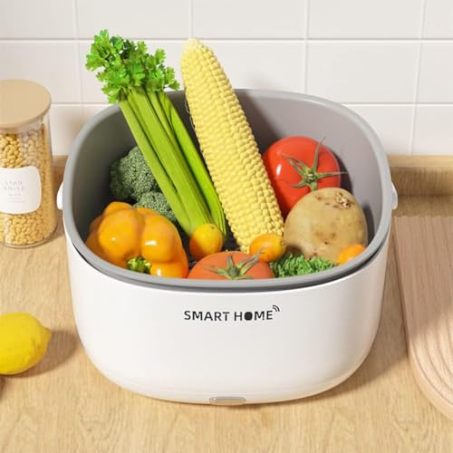 Starnearby Nettoyeur à Ultrasons pour Fruits et Légumes avec Poignée, Machine à Laver les Fruits et Légumes, Purificateur d'aliments Panier de Purification, Machine de Nettoyage de Fruits et Légumes