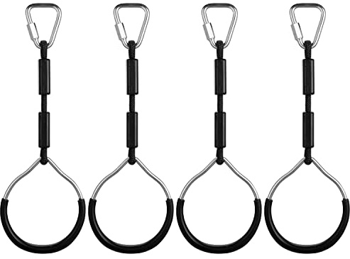 PELLOR Kids Monkey Bars, Kids Gymnastic Rings, Multifunctional Gym Rings, Backyard Playground Play Sets for Obstacle Ring, Trapeze Bar, Climbing Frame, and Training