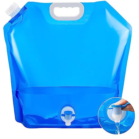 Heyu-Lotus Wasserkanister Faltbar 10L Faltbarer Wasserbehälter Faltkanister mit Hahn Trinkwasser mit Tragegriff Wiederverwendbare für Outdoor Camping Wanderungen Picknicks