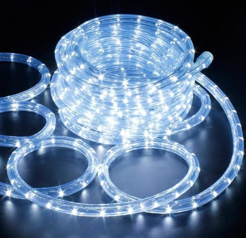 COSHANO Tira de luz Led para jardin exteriores manguera color blanco navidad, decoracion, fiesta girnalda exterior - interior waterproof (6 Metros)