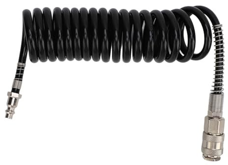 Jadeshay Tubo flessibile per compressore d'aria, 3m accessorio per tubo dell'aria, tubo di prolunga con limitatore di piegatura per compressore d'aria (Scuro)