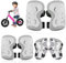 Knieschoner Kinder, 6 in 1 Schoner Inliner Kinder, Protektoren Set Verstellbar Inliner Schoner Kinder, Knieschützer Kinder, Geeignet für Rollschuhlaufen, Laufräder, Fahrräder und Skateboards (Weiß)