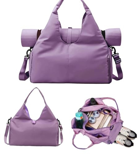 Tintoke Grande Borsa da Yoga e Allenamento con Supporto Nascosto per Tappetino e Scomparto per Scarpe - Sportiva da Viaggio per Fitness