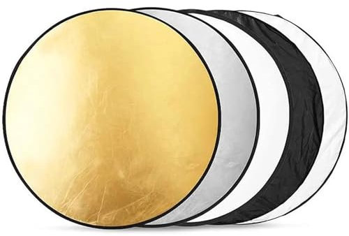 Ljusreflektor 5-i-1, bärbar hopfällbar rund fotograferingsreflektor fotostudio utomhusljusspridare multiskiva reflektor (30 cm)