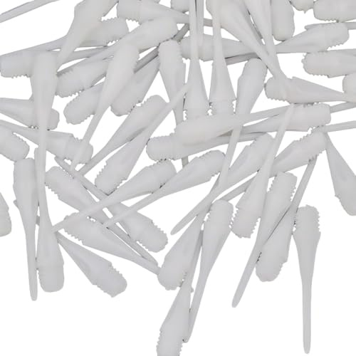 DOUDINGMAO Lot de 100 pointes de fléchettes en plastique 4BA - Embouts de rechange souples en plastique - Faciles à utiliser - Accessoires de vol électroniques de haute précision