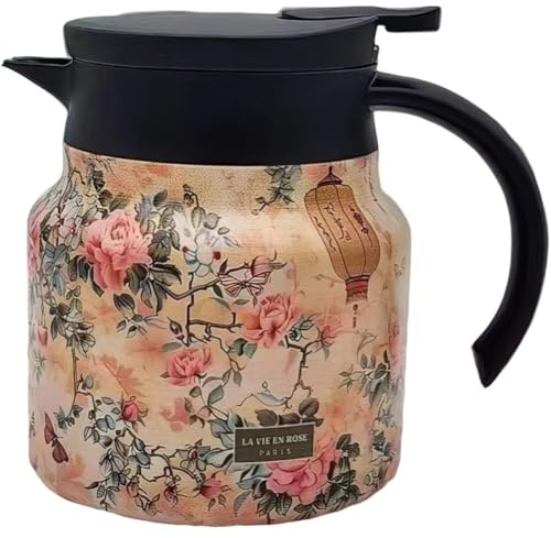 Fituenly Brocca per Il tè, Termica, per Uso Domestico, Grande capacità, Teiera, Caraffa per Il caffè, Teiera Isolante per Bevande Calde, tè