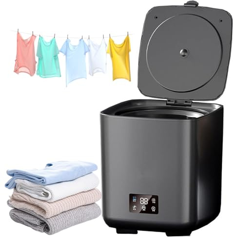 10 L bärbar tvättmaskin, helautomatisk tvättmaskinskombination med djuprengöring, 4 rengöringslägen, liten smart tvättmaskin, minitvättmaskin för babykläder, underkläder, camping, resor