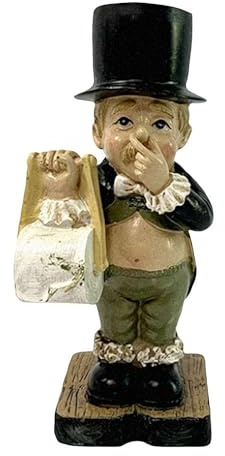 Toilet Butler Statue, Gentleman Tissue Holder Sculpture, Resin Boy Holding Nose Roll Hanger, Paper Dispenser for Bathroom Desk Decor, Home Gift Novelty (Black Sculpture)