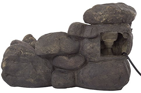Outdoor Fountain with Polyresin Stone Waterfall – Water Feature with Realistic Appearance and Soothing Sound – Patio, Lawn, or Yard Art by Pure Garden