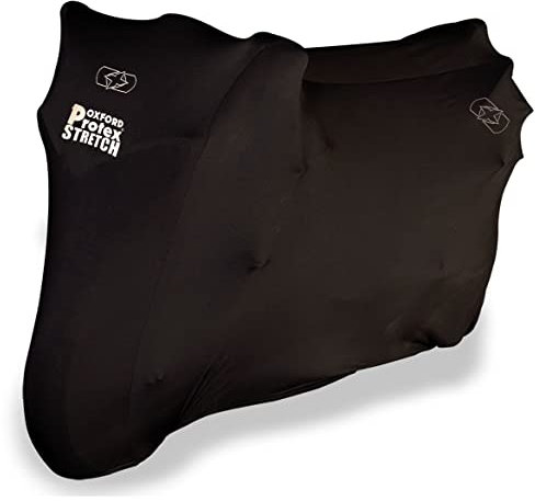 Oxford Cubierta Protectora Protex prémium, elástica, de Ajuste, para Moto, de Interior, Color Negro, M