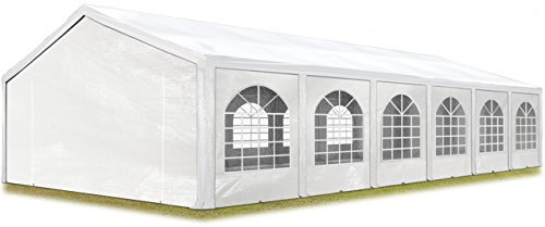 TOOLPORT Hochwertiges Partyzelt 5x12 m Pavillon Zelt PE Plane 450 N Gartenzelt Festzelt Wasserdicht weiß