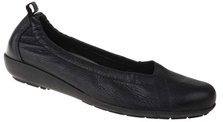 Natural Feet Bequeme Damen Ballerinas aus Hirschleder, Polina, sportliche breite Flache Sommerschuhe, Halbschuhe Weite H, Hallux Valgus geeignet, super weiche Schuhe, Wechselfußbett 37 schwarz