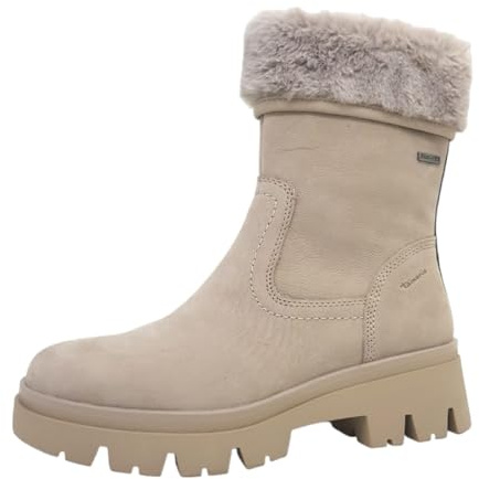Tamaris Comfort 8-86420-41 Comfort Fit-Plantilla Intercambiable de Piel Duotex con Forro cálido, Botas Cortas al Tobillo Mujer, Gris, 37 EU Ancho