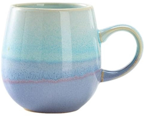 YDoLimmer 470ml Große Kapazität Kaffeetasse Becher Mit Griff Teetasse Kakaobecher Cappuccinotasse Home Office Geschenk (Sea Blue)