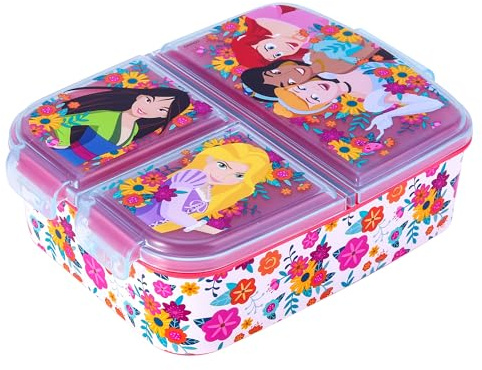 Disney Princess Kids Lunch Box with Compartment - BPA-Free Bento Boxes