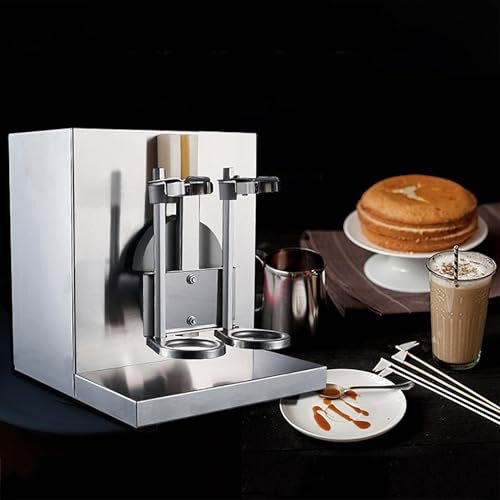 LBMED Double Head Milk Tea Shaking Machine, Automatic Cocktail Shaker with Adjustable 350ml-1000ml Cup Clamp Height, 1-60S Timing and 4000rpm/min Speed, 360° Even and Mellow Taste, for Wine, Coffee