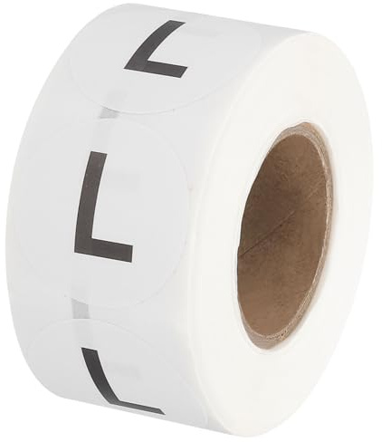 PATIKIL Lettre L Étiquettes d'Inventaire, 1 Pouce Autocollants de Lettres Capitales, Ronds et Auto-Adhésifs (1Rouleau/Total 500Pcs) pour Bureau, Stockage