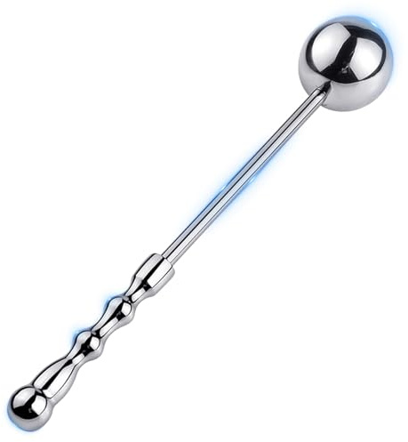 BDSMJOY 2-in-1 Butt Plug Metal for Women Men,235mm Anal Dildo Anal Plug with Anal Balls,Dildo Butt Training,Vagina Prostate Stimulate Anal Trainer Toys Fetish Kinky Sex Love Tools Massager (L)