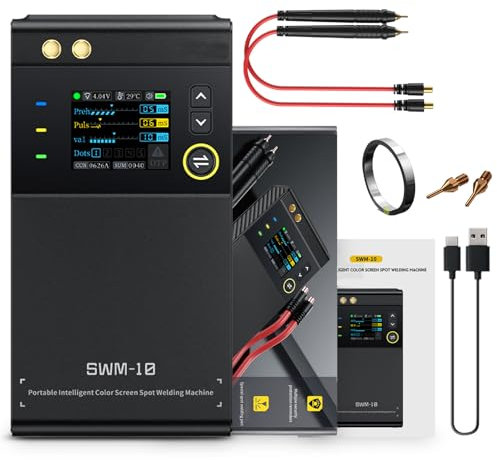 Uadme 18650 Soldador por Puntos de Batería, SWM-10 Spot Welder, Máquina de Soldadura, Mini Herramienta Portátil de Soldador 5000mAh, con Hoja de Níquel, para Baterías