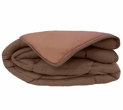 Linnea Couette Hiver 240x220 cm Cocoon Bicolore Chocolat/Moka garnissage Fibre Polyester 400 g/m2