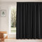 PONY DANCE Raumtrenner Vorhang für Schiene 1er Set H 220 x B 300 cm Schwarze Gardine Blickdicht Kräuselband für Große Fenster Wohnzimmer/Schlafzimmer Thermovorhang gegen Hitze