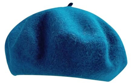 Bonnet Béret en Laine Béret Français Bonnet Hiver pour Artiste et Peintre Couleur Unie Femme Béret Basque Français Uni Bonnet Cache-oreilles (H, M), h, M