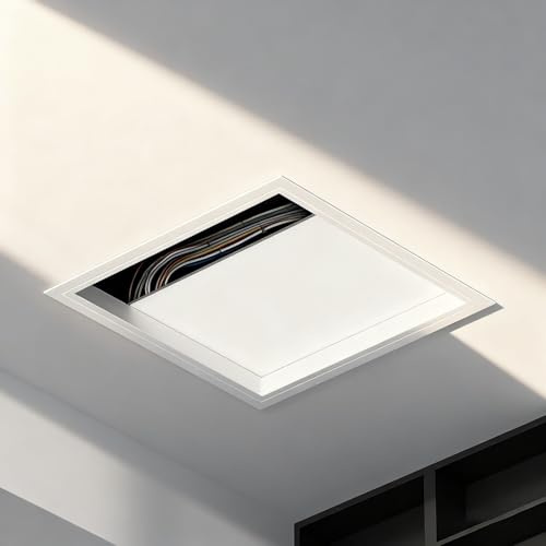 Panneau d'accès carré pour cloison sèche, porte d'accès au plafond en aluminium, trappe amovible pour électricité et plomberie, plaque décorative (50 cm) Solution sûre et élégante