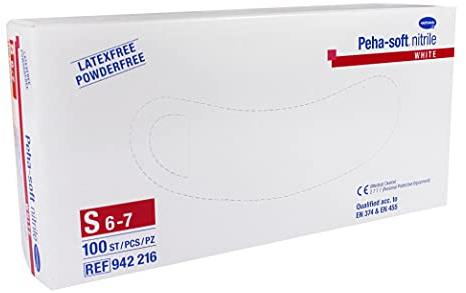 Nitril Einweg-Handschuhe peha-soft Nitrile white 100 U, Größe: S