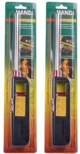 2PK BBQ Grill Lighter Refillable Butane Gas Candle Fireplace Kitchen Stove Long