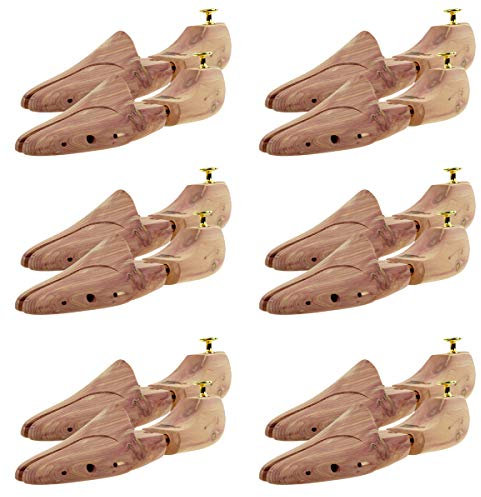 Sneakerprofi Schuhspanner aus Zedernholz Echtholz für Damen und Herren mit Doppelfeder Optimale Passform und Ventilation 6 Paar, Schuhspanner:40/41