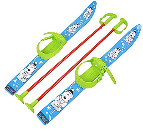 molti KINDERSKI SKI für Kinder mit BINDUNG mit Stöcken 6 Farben 70cm (Blau)